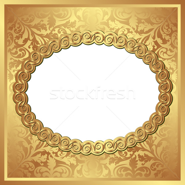 Złoty owalny ramki przezroczysty przestrzeni złota Zdjęcia stock © mtmmarek