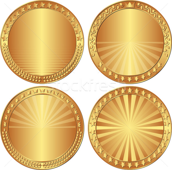 set of round backgrounds with stars, crowns and laurel wreath Stock photo © mtmmarek