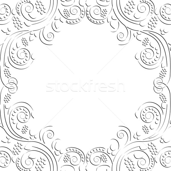 цветочный кадр белый силуэта графических границе Сток-фото © mtmmarek