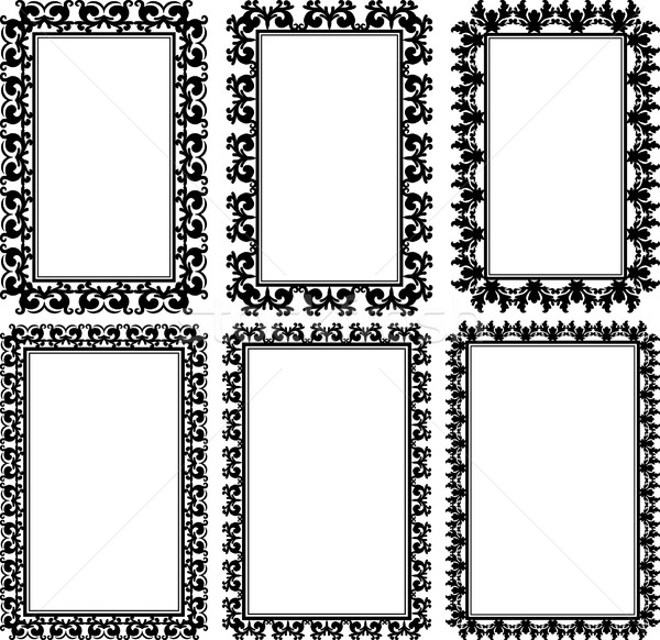 Rechthoekig frames ingesteld ornamenten textuur achtergrond Stockfoto © mtmmarek