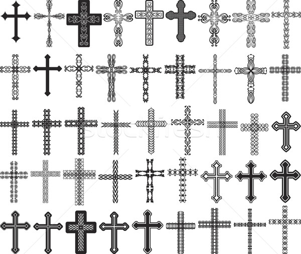 Cruces clip art ilustración adornos silueta religión Foto stock © mtmmarek