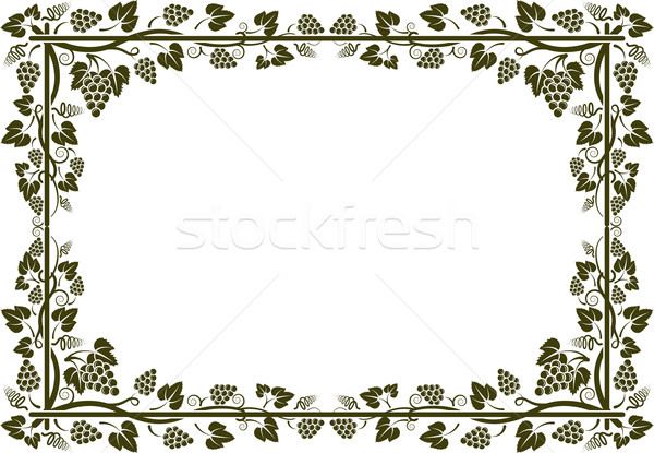 Weinrebe Silhouette Rahmen Wein abstrakten Blätter Stock foto © mtmmarek