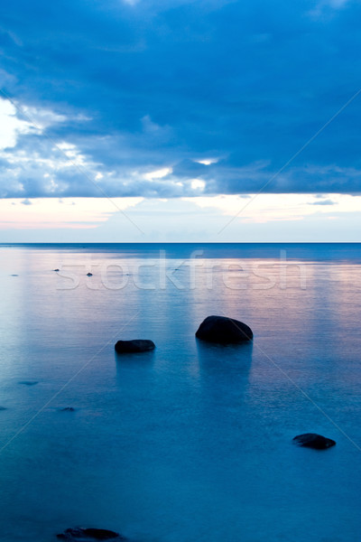 海 1泊 石 雲 風景 背景 ストックフォト © mtoome