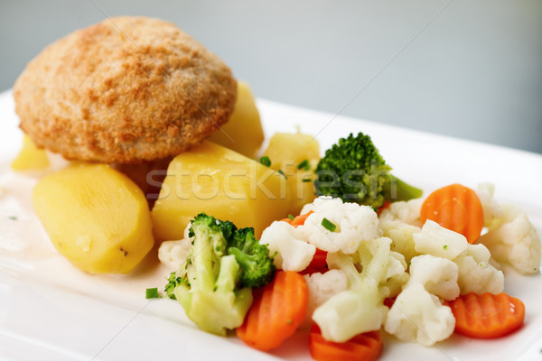 Pollo coliflor zanahoria brócoli alimentos restaurante Foto stock © mtoome