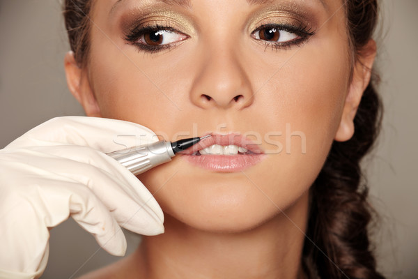 Make-up professionelle Frau Mode Modell Stock foto © mtoome