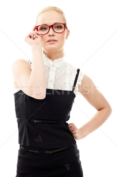 Dame bril jonge witte vrouw gezicht Stockfoto © mtoome