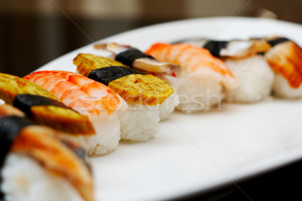 集 不同 魚 黑色 吃 日本 商業照片 © mtoome