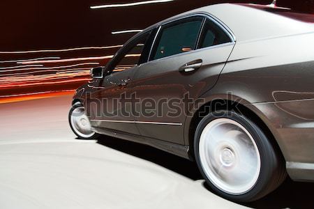 Autó vezetés gyors elöl kilátás fekete Stock fotó © mtoome