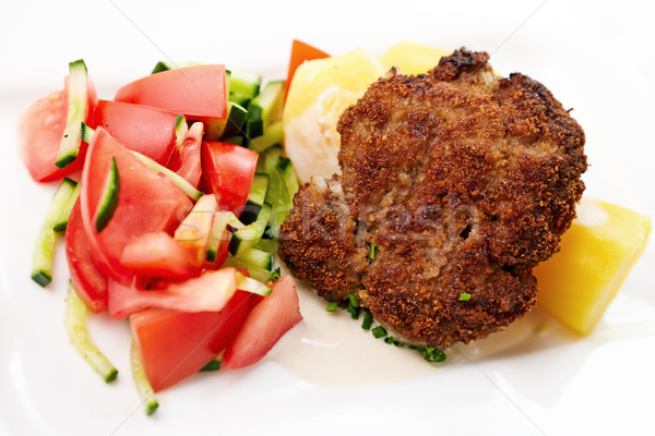 Warzyw mięsa gotowany ziemniaki żywności zielone Zdjęcia stock © mtoome