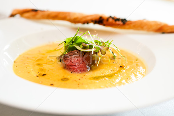 Sahne Suppe Süßkartoffel Essen Gesundheit Restaurant Stock foto © mtoome