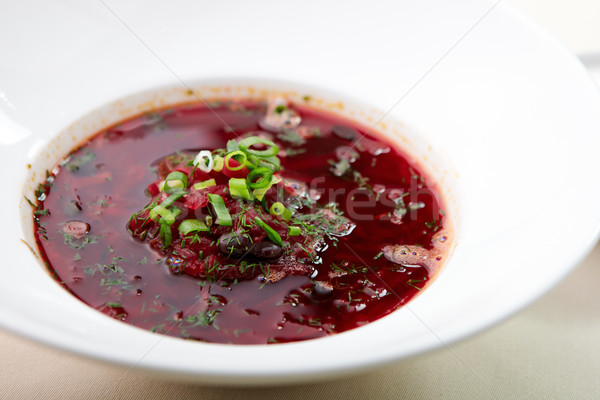 Burak zupa mięsa obiedzie czerwony biały Zdjęcia stock © mtoome