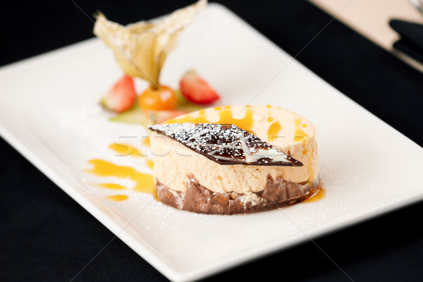 Tarta de queso mar placa alimentos torta restaurante Foto stock © mtoome