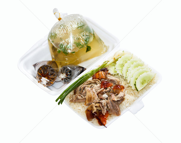 Comida pato arroz chinês branco almoço Foto stock © muang_satun