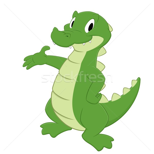 Foto stock: Desenho · animado · crocodilo · isolado · objeto · sorrir