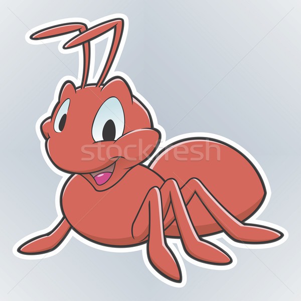 Foto stock: Desenho · animado · formiga · formigas · fácil · vermelho