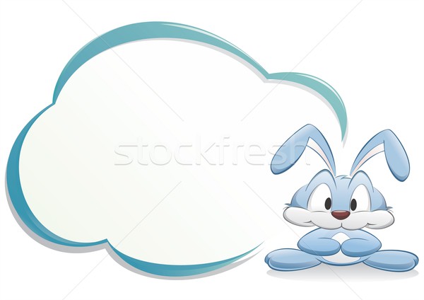 Bonitinho desenho animado coelho quadro isolado objeto Foto stock © mumut
