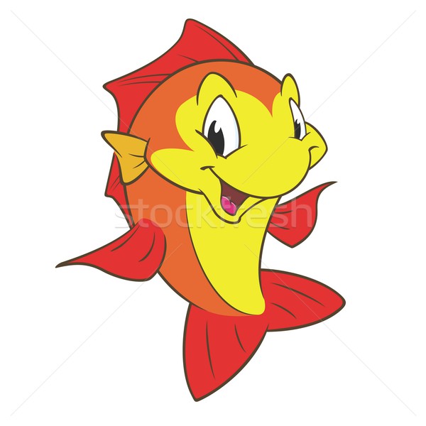 Piros citromsárga hal rajz dizájn elem állatok Stock fotó © mumut