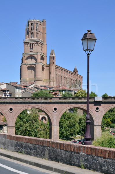 Bridge and cathedral at Albi in France Stock photo © Musat