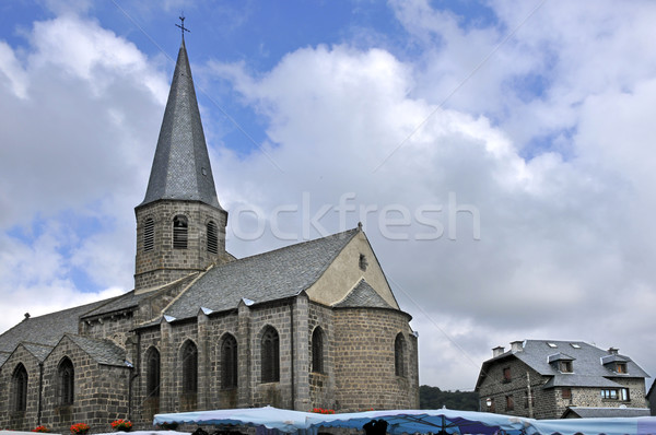 Kilise Fransa aziz köy bölüm gökyüzü Stok fotoğraf © Musat