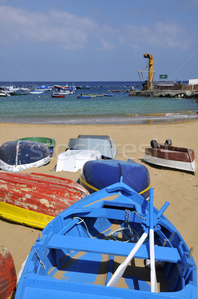 Liman tenerife küçük tekneler ünlü plaj Stok fotoğraf © Musat