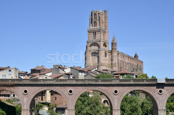 Bridge and cathedral at Albi in France Stock photo © Musat