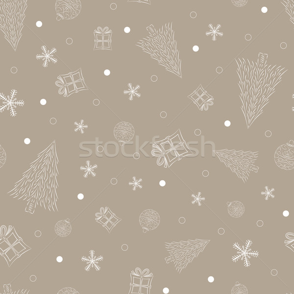 Karácsony terv végtelen minta díszek vektor papír Stock fotó © muuraa