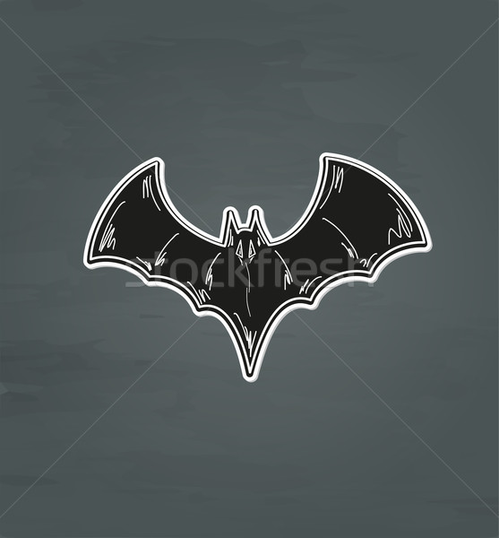 Noir bat croquis sombre vecteur ciel Photo stock © muuraa