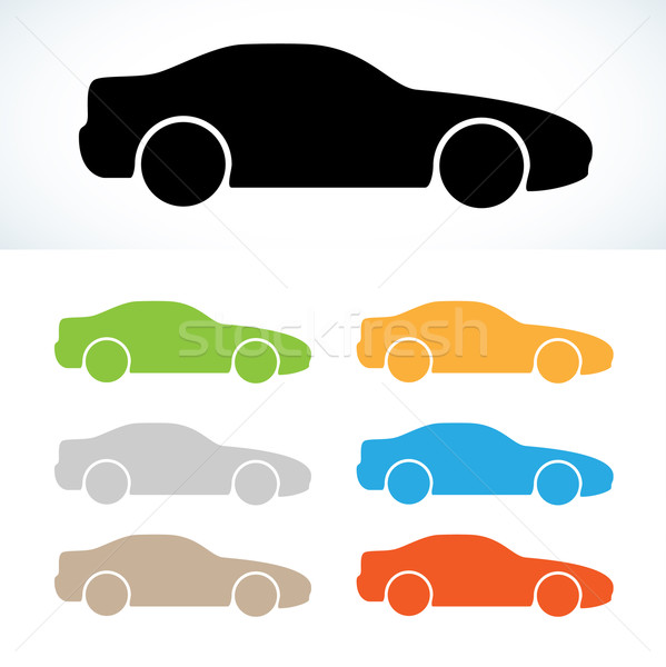 Auto silhouet silhouetten zeven kleuren vector Stockfoto © muuraa