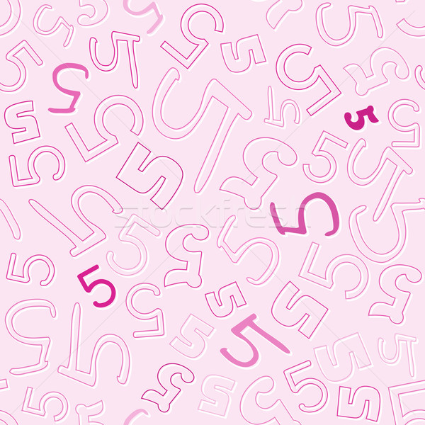 Stock photo: seamless pattern with number five 