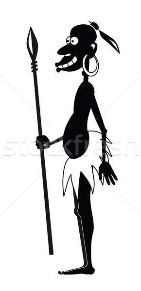 Aboriginal with a spear and a earring Stock photo © my-photomir