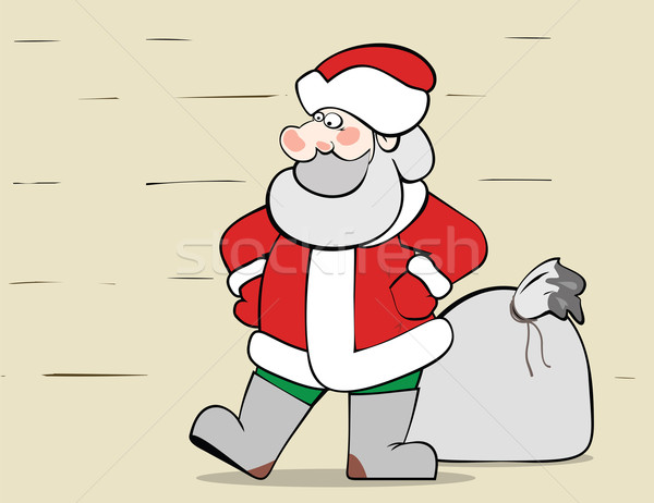 Santa Claus with a big sack of Christmas gifts Stock photo © my-photomir