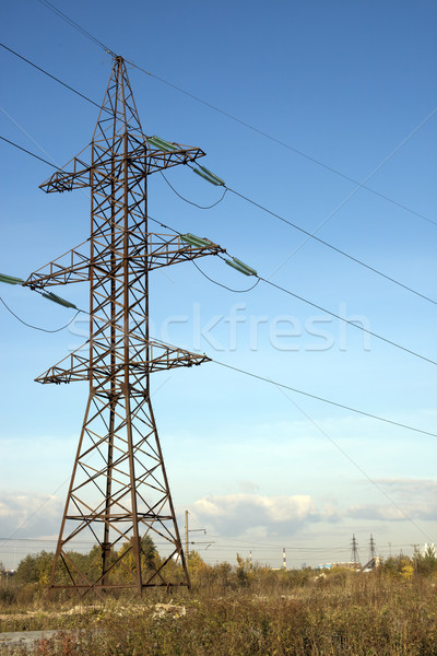 Power line and blue sky Stock photo © my-photomir