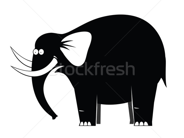 Meglepődött elefánt nagy fekete állat rajz Stock fotó © my-photomir