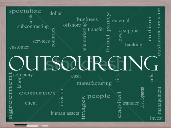 Outsourcing word cloud on blackboard Stock photo © mybaitshop