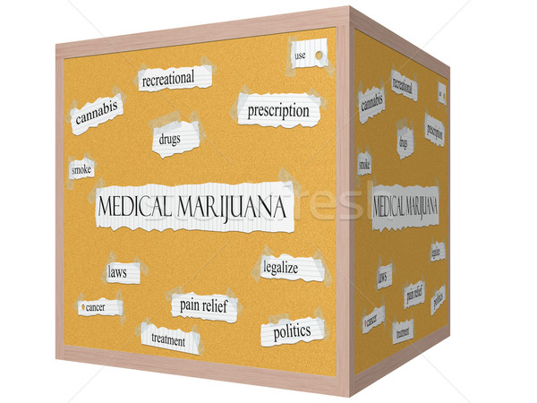 Medical Marijuana 3D cube Corkboard Word Concept Stock photo © mybaitshop