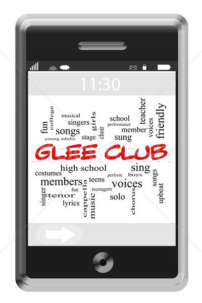 Glee Club Word Cloud Concept on Touchscreen Phone Stock photo © mybaitshop