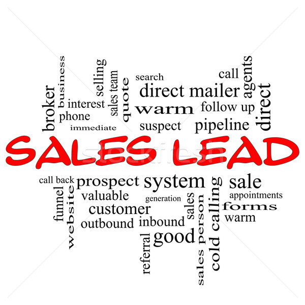 Sales Lead Word Cloud Concept in red caps Stock photo © mybaitshop