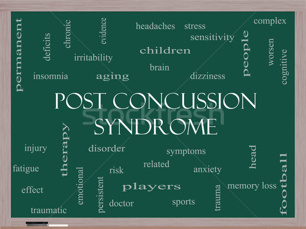 Post Concussion Syndrome Word Cloud Concept on a Blackboard Stock photo © mybaitshop