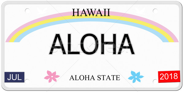 Aloha Hawaii inmatriculare scris imitatie Imagine de stoc © mybaitshop