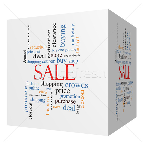 Sale 3D cube Word Cloud Concept Stock photo © mybaitshop