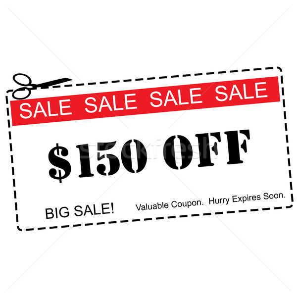 $150 Off Big Sale Coupon Stock photo © mybaitshop