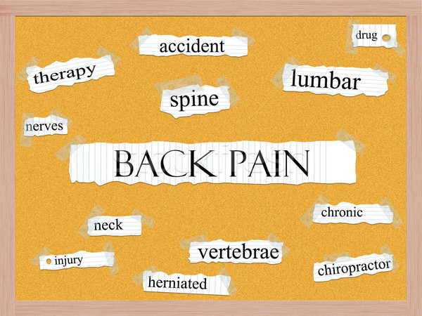 Dolor de espalda palabra terapia espina cuello Foto stock © mybaitshop