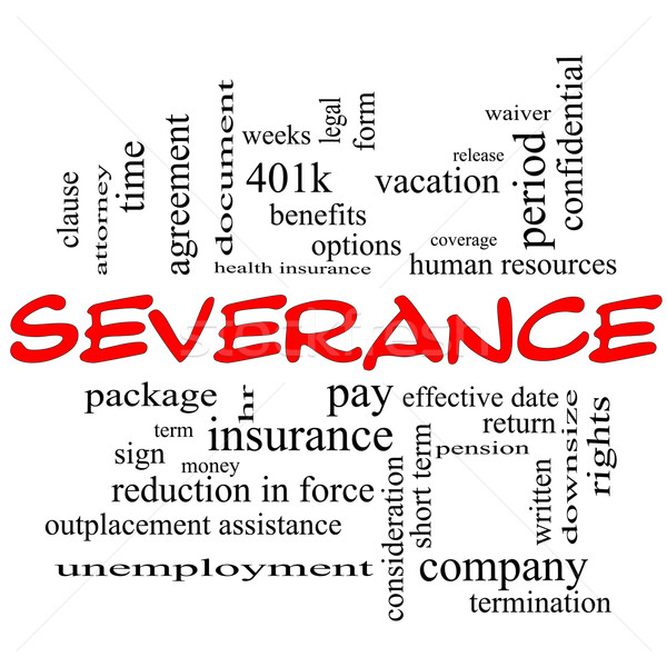 Severance Word Cloud Concept in red caps Stock photo © mybaitshop