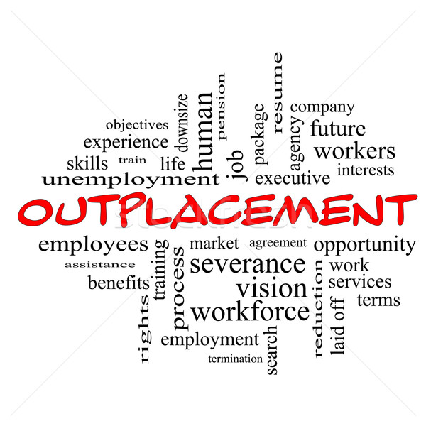 Outplacement Word Cloud Concept in red caps Stock photo © mybaitshop