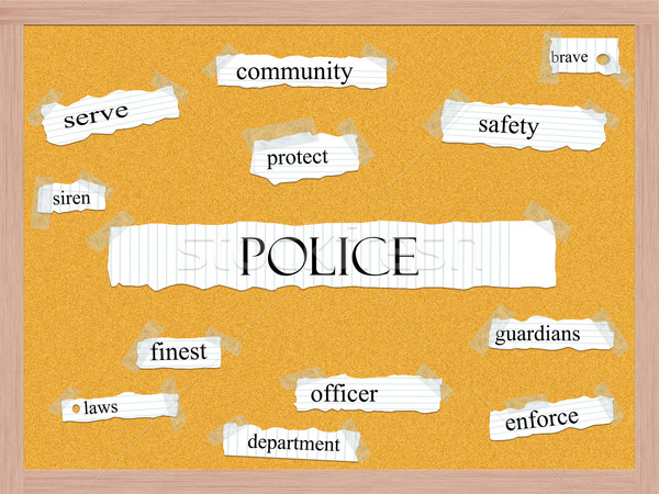 Police Corkboard Word Concept Stock photo © mybaitshop