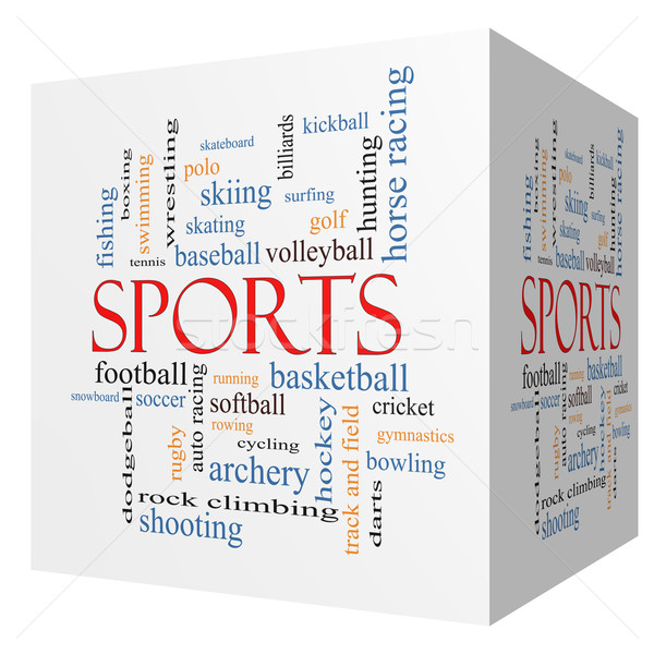 Sports 3D cube Word Cloud Concept Stock photo © mybaitshop