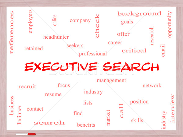 Executive Search Word Cloud Concept on a Whiteboard Stock photo © mybaitshop