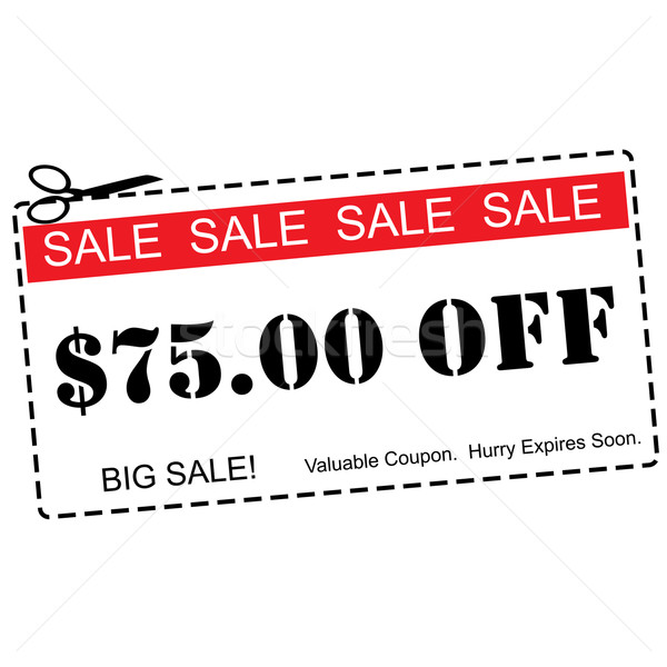 Seventy Five Dollars Off Sale Coupon Stock photo © mybaitshop