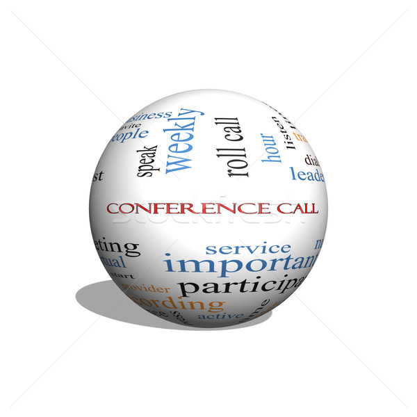Conference Call 3D sphere Word Cloud Concept Stock photo © mybaitshop