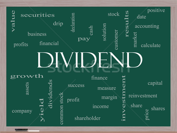 Dividend woordwolk Blackboard groot salaris Stockfoto © mybaitshop